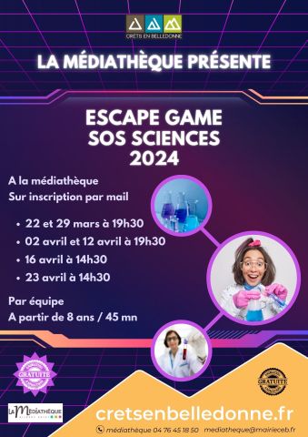 Escape game SOS science médiathèque Crêts en Belledonne