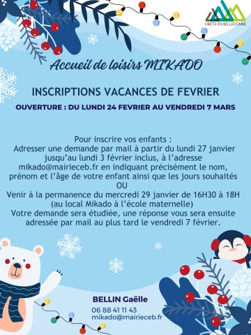 Affiche inscriptions Mikado février 2025