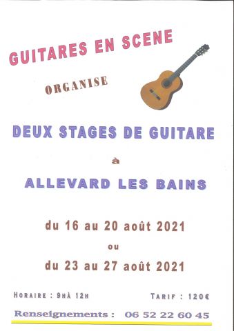 Affiche Guitares en scène pour les stage de guitare
