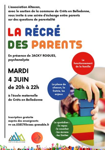 LA RECRÉ DES PARENTS soutenu par la commune de Crêts en Belledonne