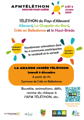 Programme Téléthon du Pays d'Allevard 2023