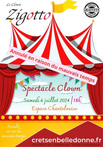 ANNULATION SPECTACLE DE CLOWN