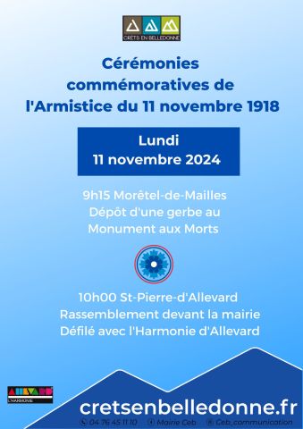 Commémorations du 11 novembre 1918 sur la commune de Crêts en Belledonne