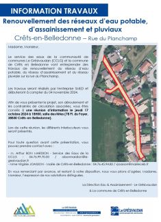 Réunion publique d'information travaux jeudi 14 octobre 2024 à 18h à la salle des fêtes, place du foyer